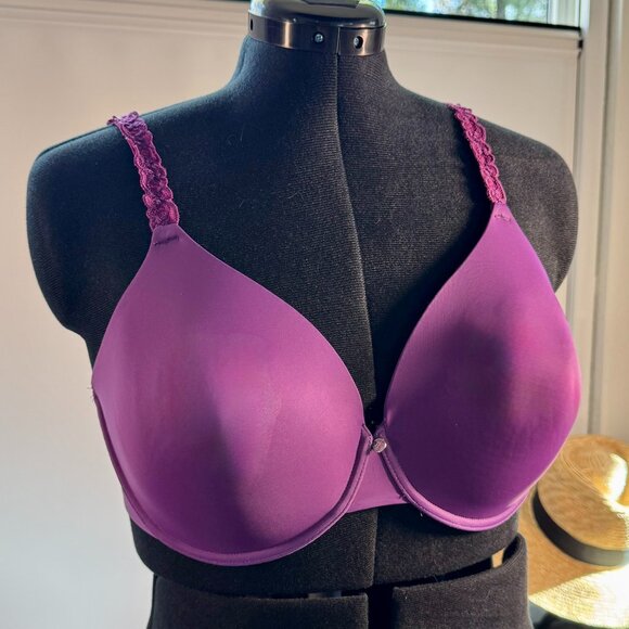 Natori 38DD Underwire Bra Deep Purple Lace Molded Cups Support & Comfort Fit - Picture 1 of 3